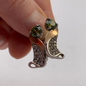 Vintage Pair Of Silver 925 Gold-plated 375 Earrings