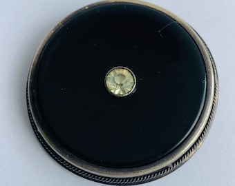 Vintage USSR Silver 875 Brooch with Cubic Zirconia