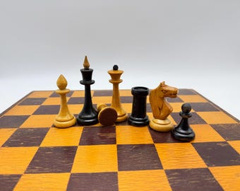 Vintage Soviet Wooden Chess Set Valdai Nobles 1968 Russian USSR