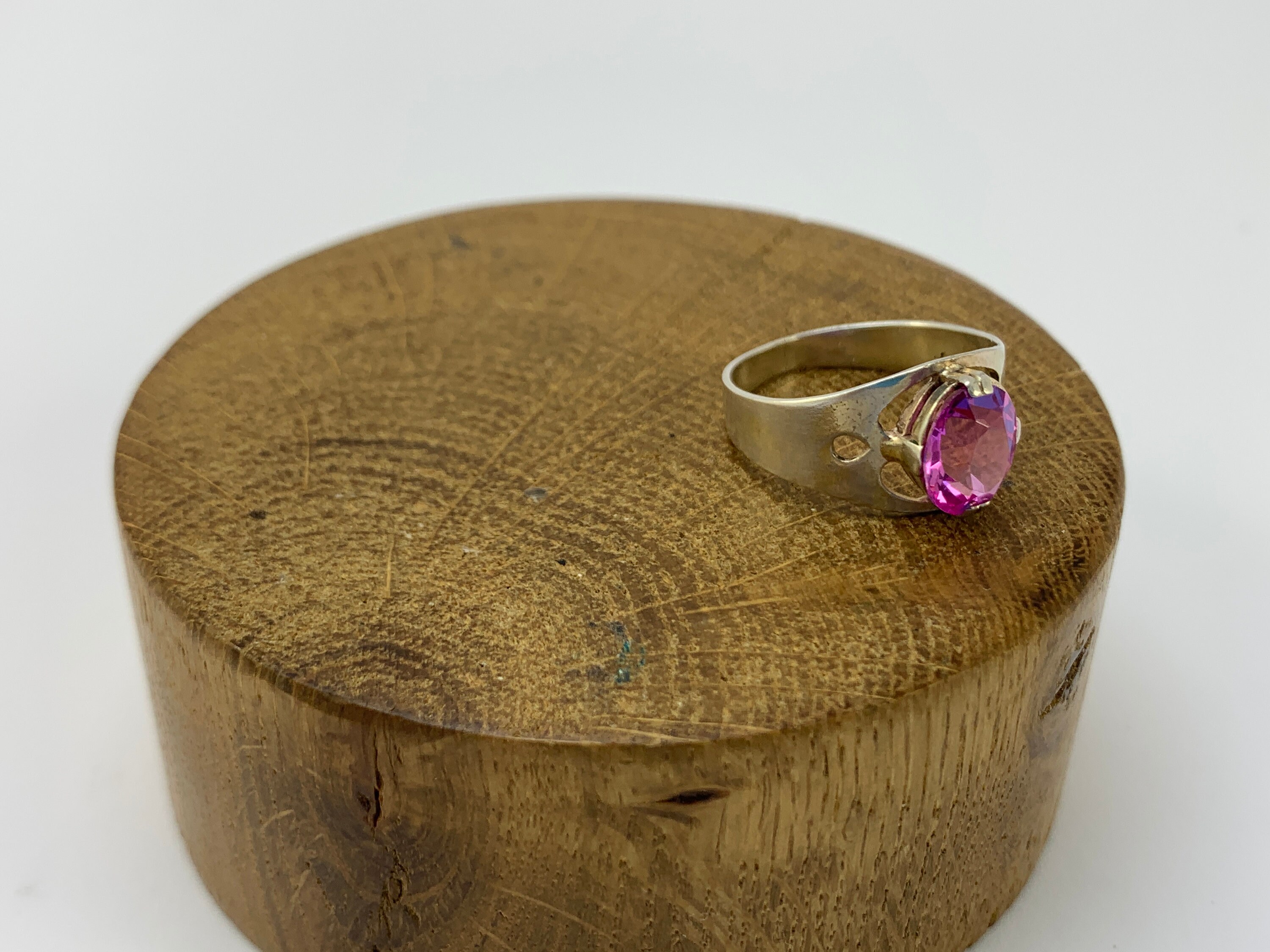 Bague Vintage En Argent 916 URSS - Taille 58 - Style Solitaire - Bijou Ancien Et Rare - Occasion