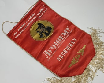 USSR Original Red Flag Banner For Best Upholsterer