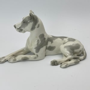 Vintage Lomonosov LFZ URSS Figura de porcelana Dogge