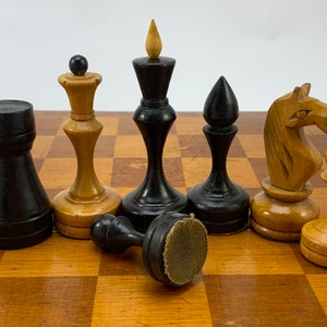 Vintage USSR Wooden Chess
