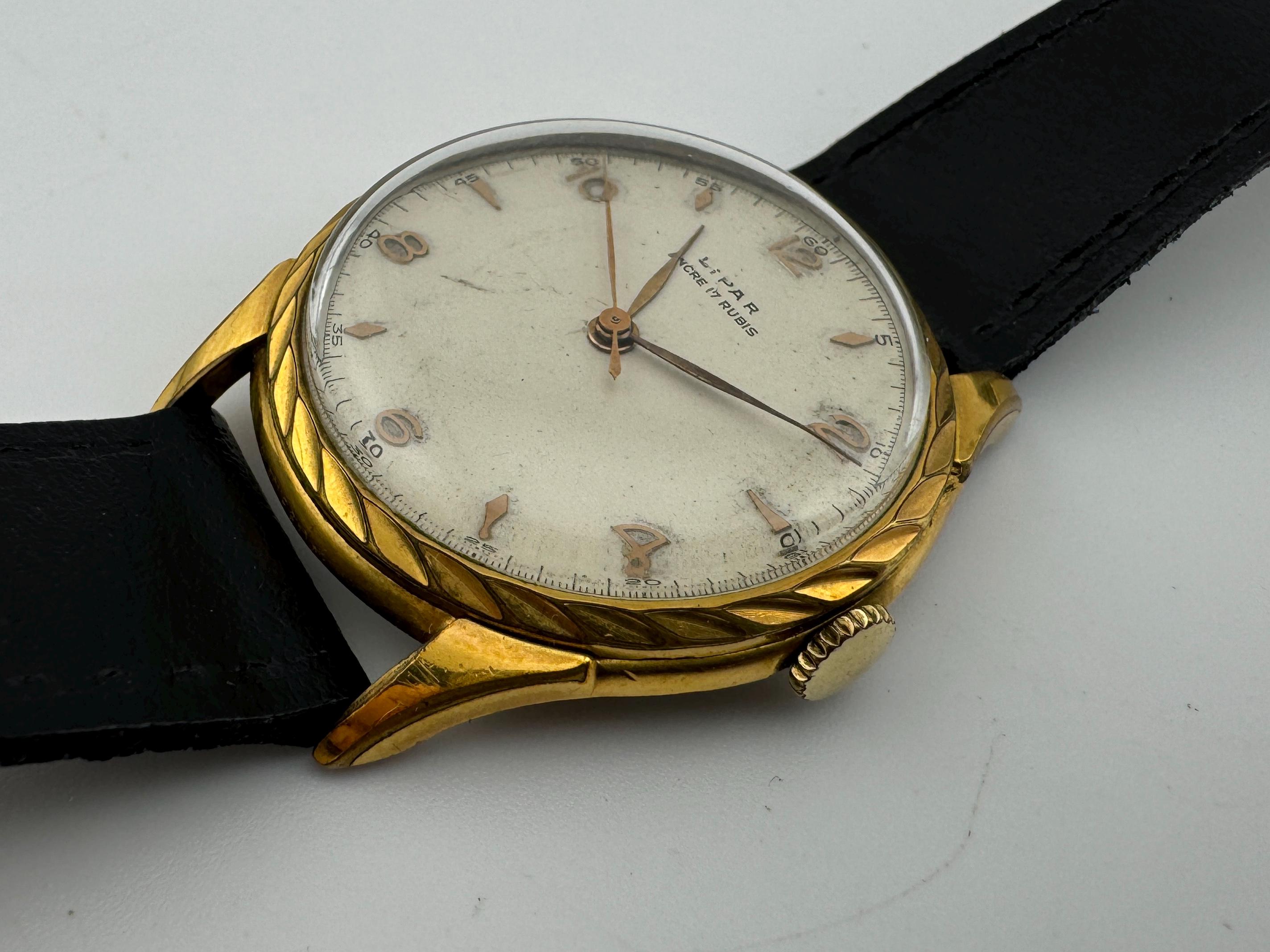Vintage Ancre 17 Rubis Leather Cord Watch Swiss Lipar Ancre 17 Rubis Wrist Watch 1960s - Etsy main image 4