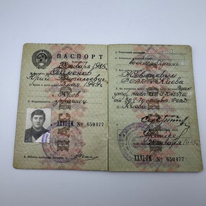 Vintage USSR Document Passport Of USSR