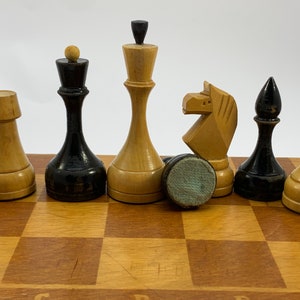 Vintage USSR Wooden Chess