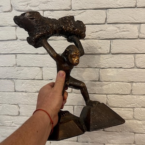 Vintage Metal Candlestick Monkey