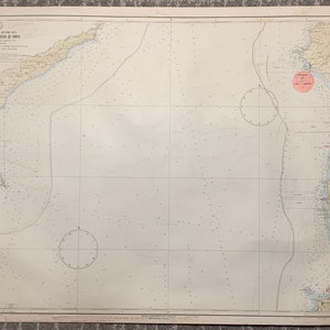 Vintage UdSSR Original Marine-Militärkarte des Mittelmeers