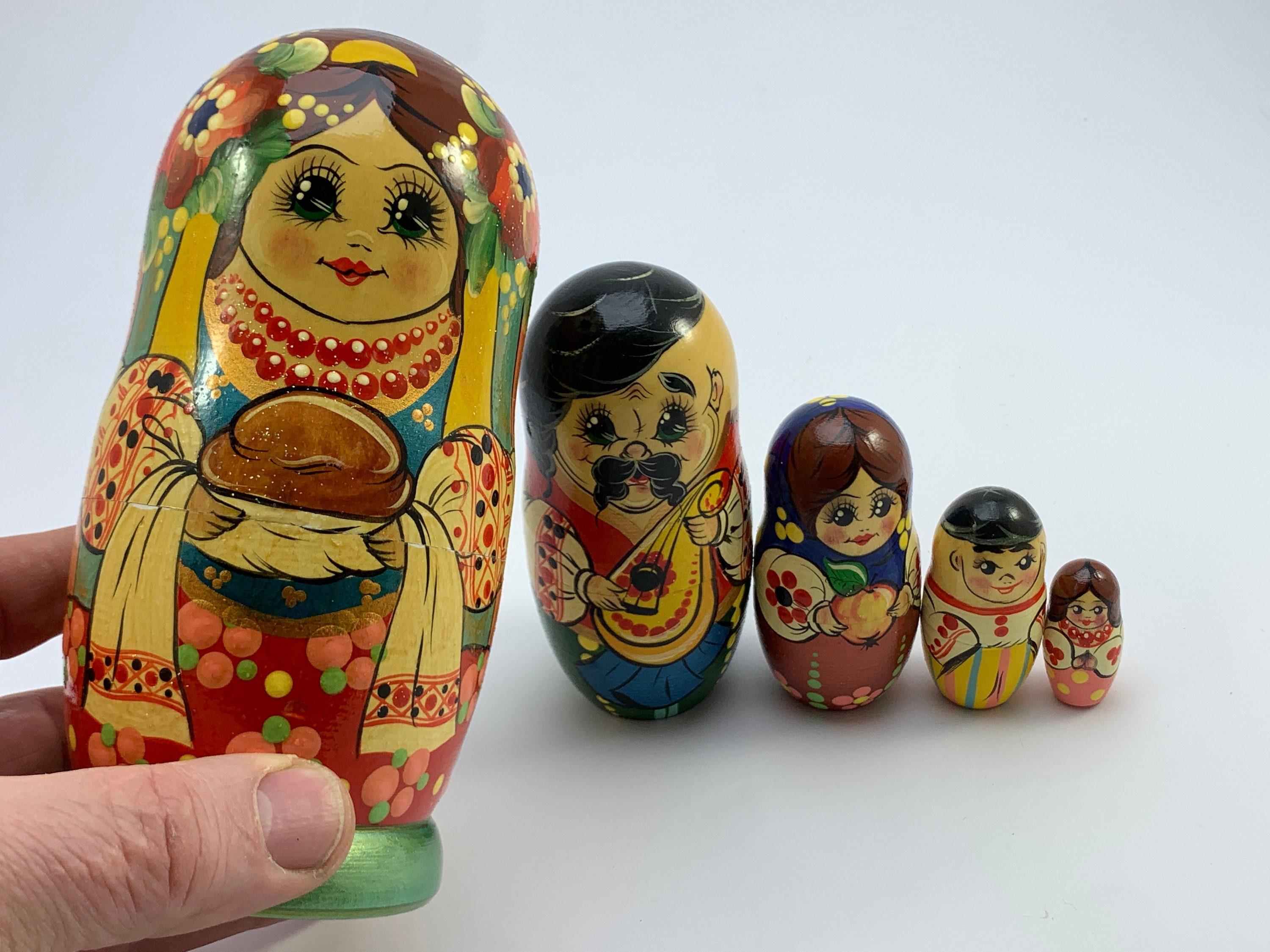 Vintage 5 Nesting Doll Matryoshka Doll Etsy