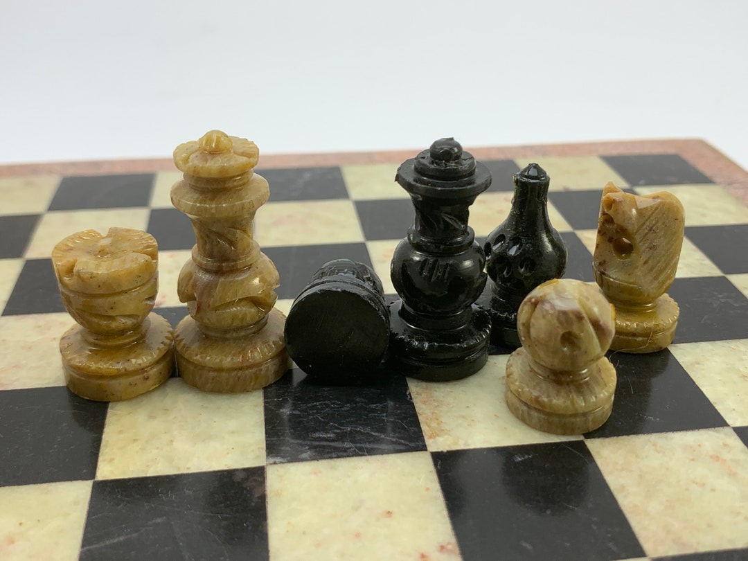Vintage Stone Chess - Etsy