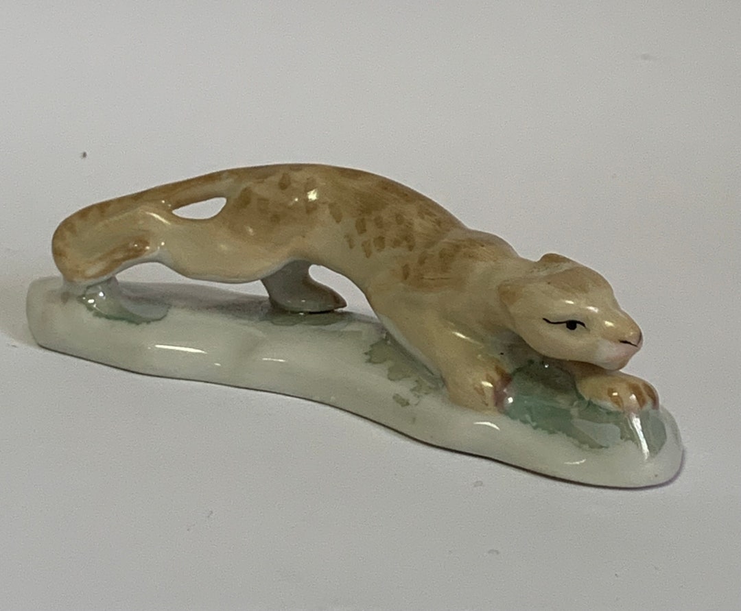 Vintage Kyiv USSR Porcelain Jaguar Figurine Etsy