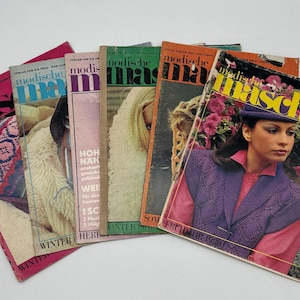 Ensemble de 6 magazines de modélisation vintage GDR Modische Maschen 1976-1980