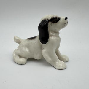 Figura de perro de porcelana vintage de la URSS de la LFZ de Lomonosov
