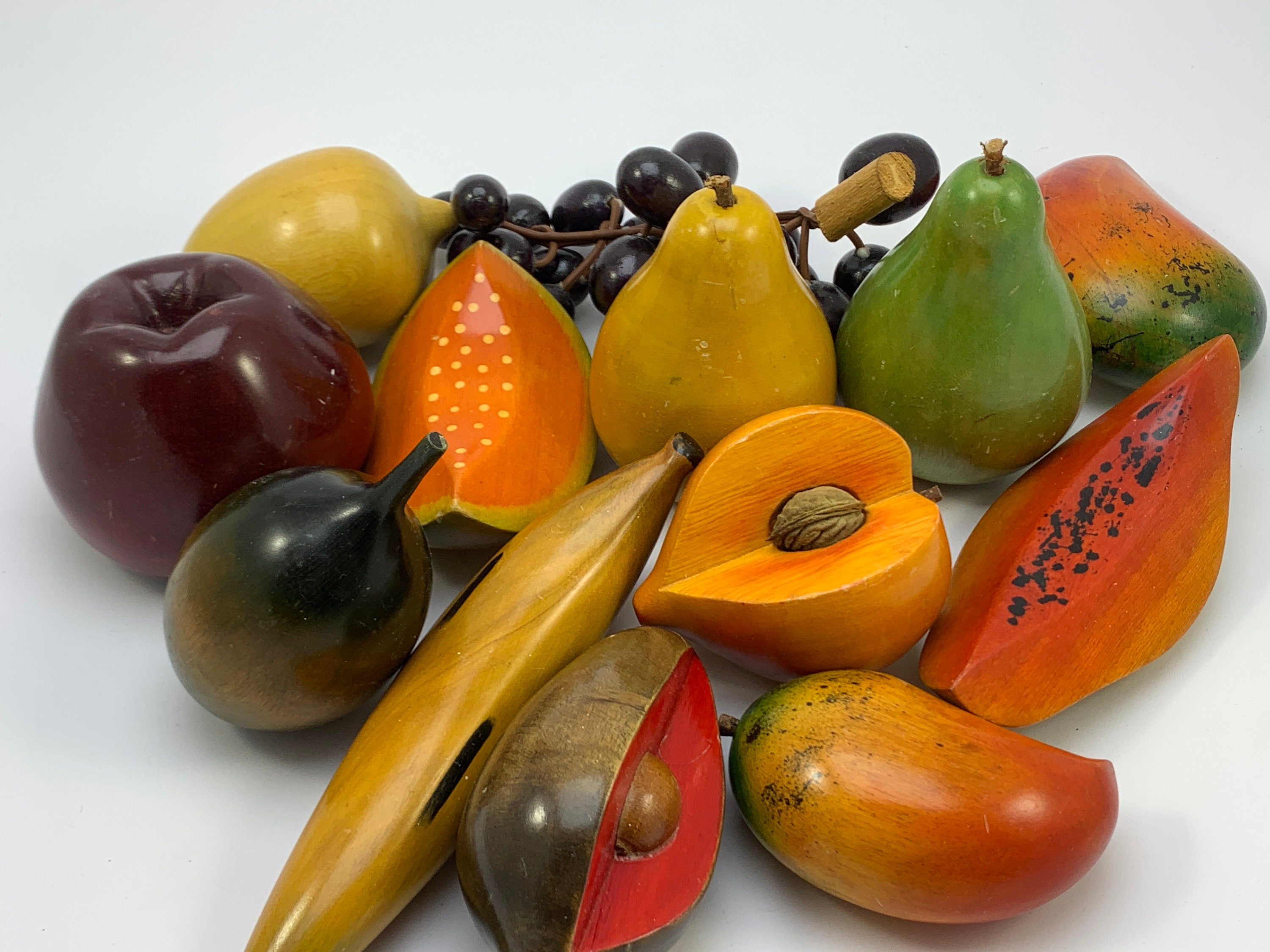 Vintage Set of 13 Wooden Fruits With Jewelry Box - Etsy
