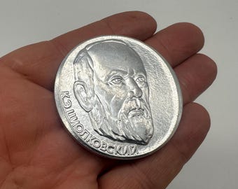 Medalla de mesa de aluminio original de la URSS Kostyantyn Tsiolkovskyi