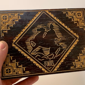 Vintage Ukrainian Traditional Wooden Jewelry Box Kyiv