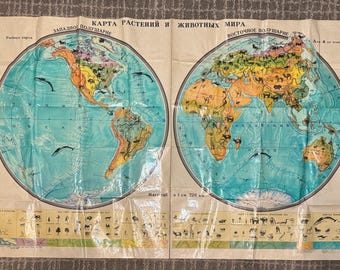 1986年ソビエト連邦のヴィンテージ地図。ソ連の政治地図。教育用地図