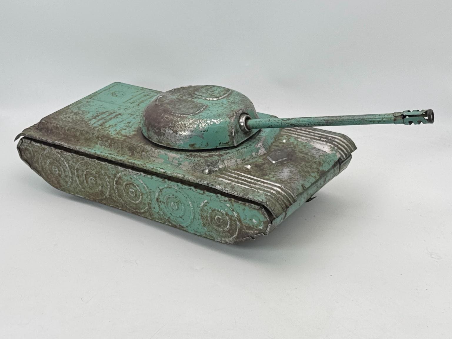 Vintage USSR Metal Tin Military Tank Toy 1960s