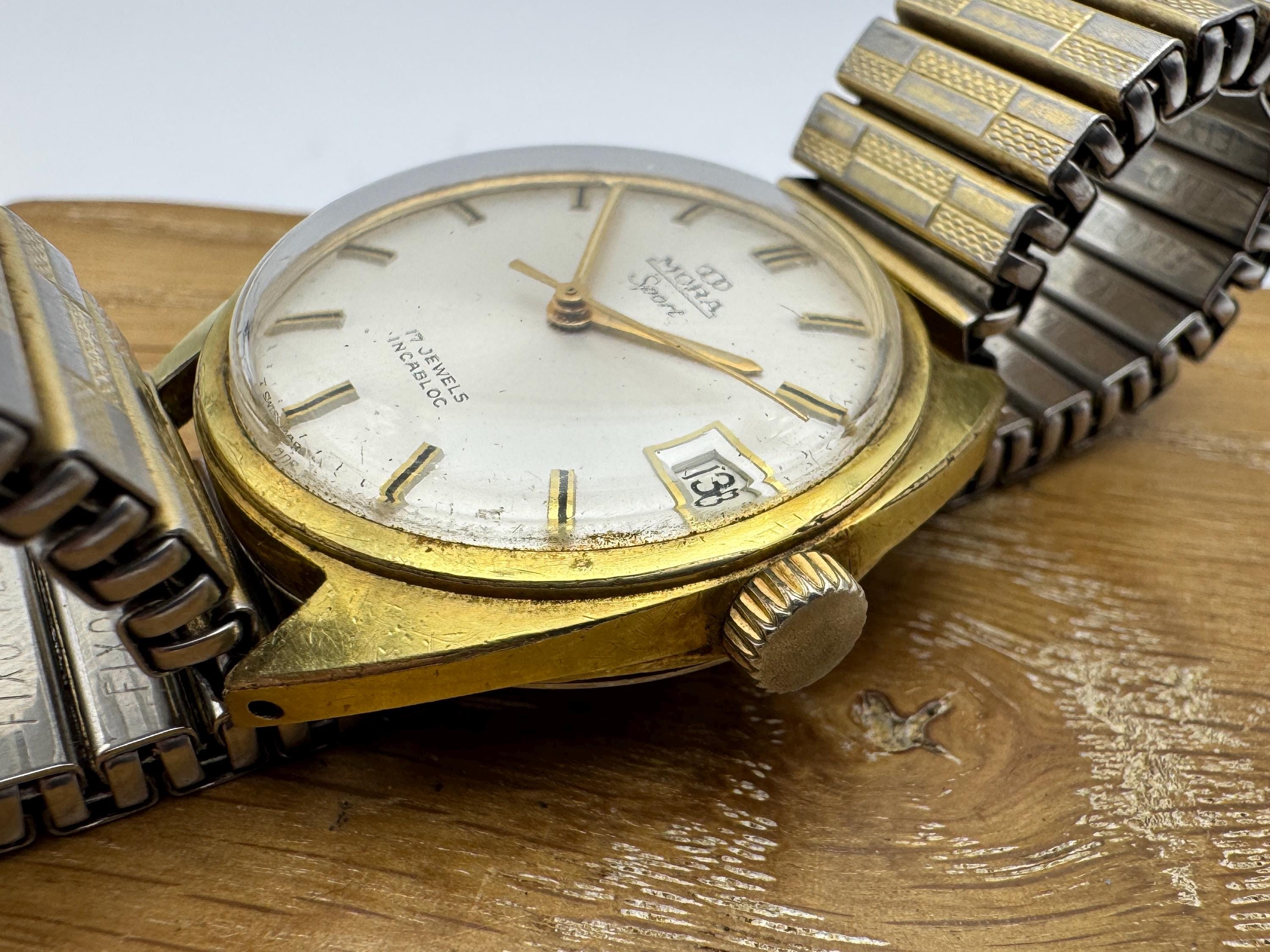 Swiss Mora Sport 17 Jewels Gold-plated 20 Micron Wrist Watch