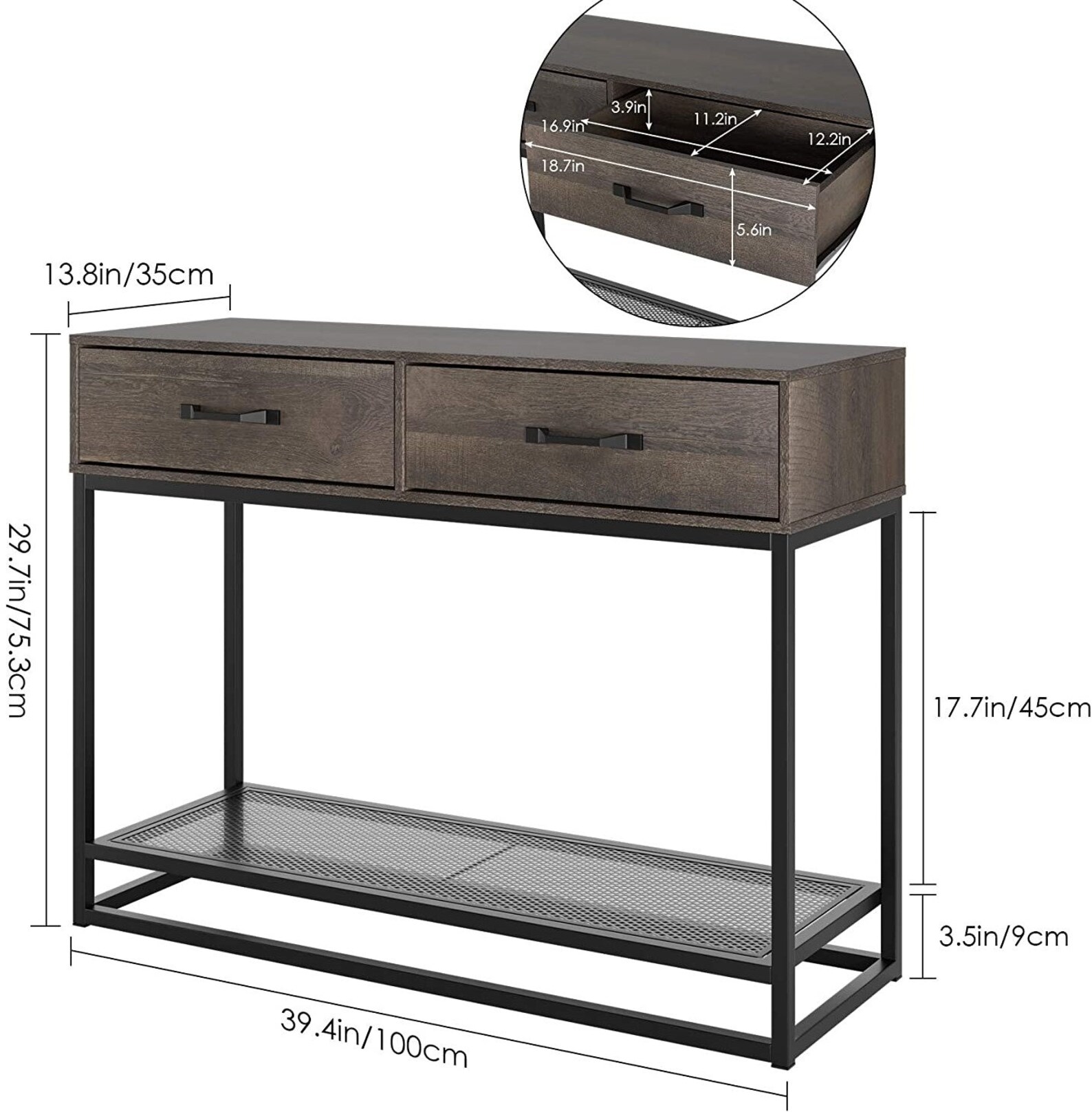 2021 Console Table Sofa Table Industrial Entryway Table with Etsy