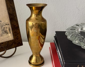 WWII Brass Trench Art Vase – 40mm Bofors Artillery Shell Casings, Vintage Military Decor (8.5")