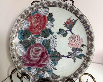 Vintage Toyo 10" Lusterware Rose Cabinet Plate