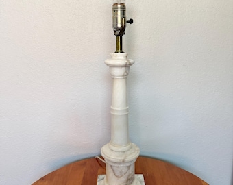 Vintage Italian Marble Column Table Lamp