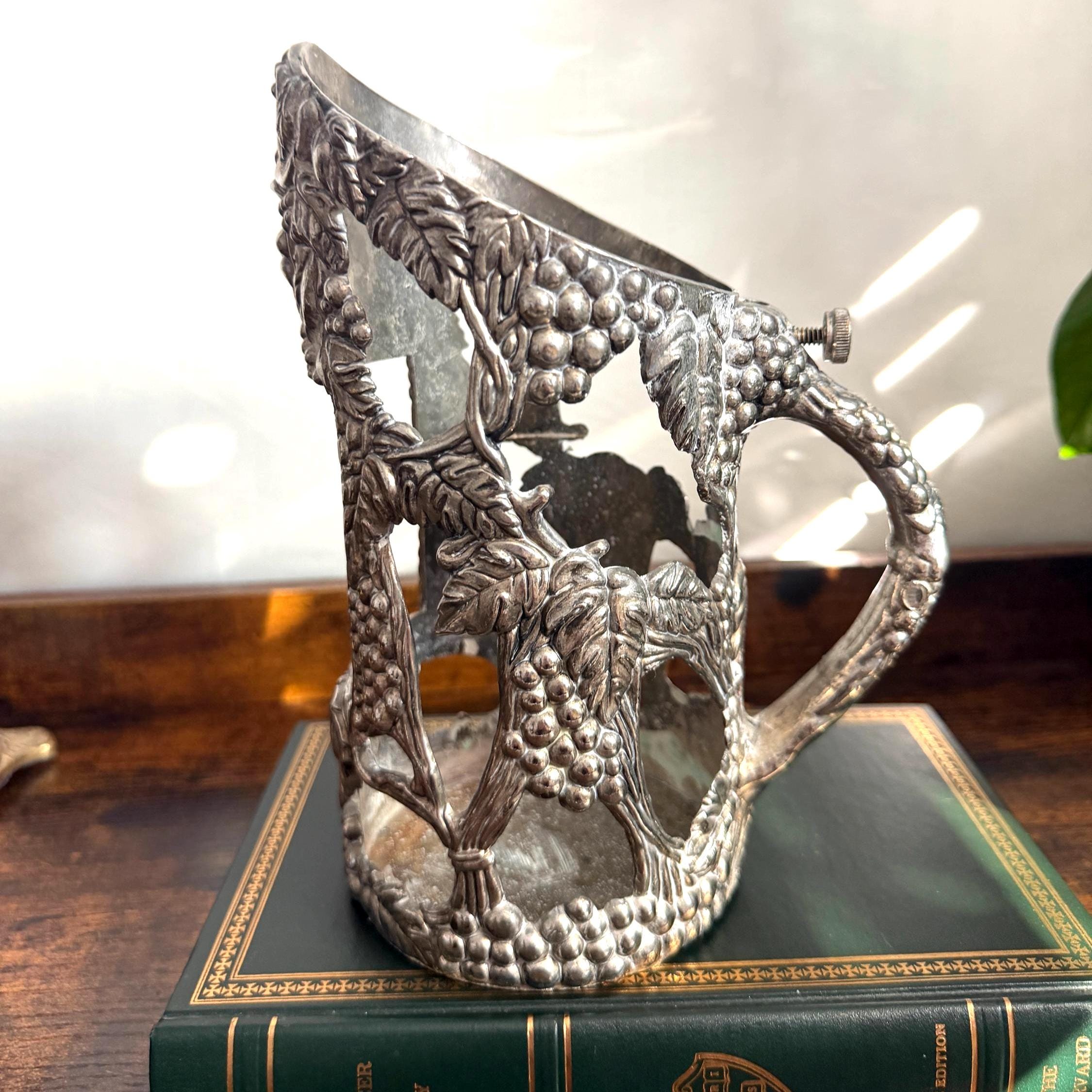 Silver Plated Wine Bottle Holder - Etsy