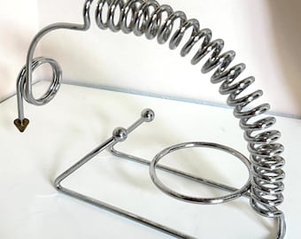 Vintage Postmodern Chrome Spring Wine Bottle Holder