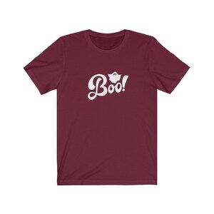 Boo Unisex Graphic Halloween Tee Maroon