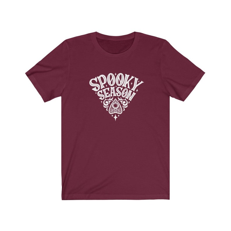 Spooky Season Unisex Graphic Halloween Tee Maroon