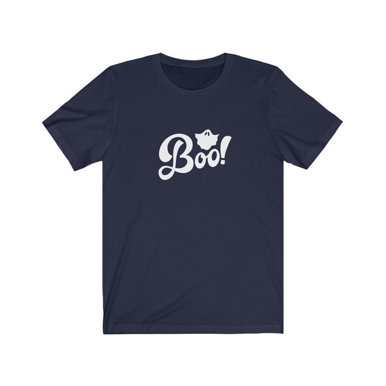 Boo Unisex Graphic Halloween Tee Navy