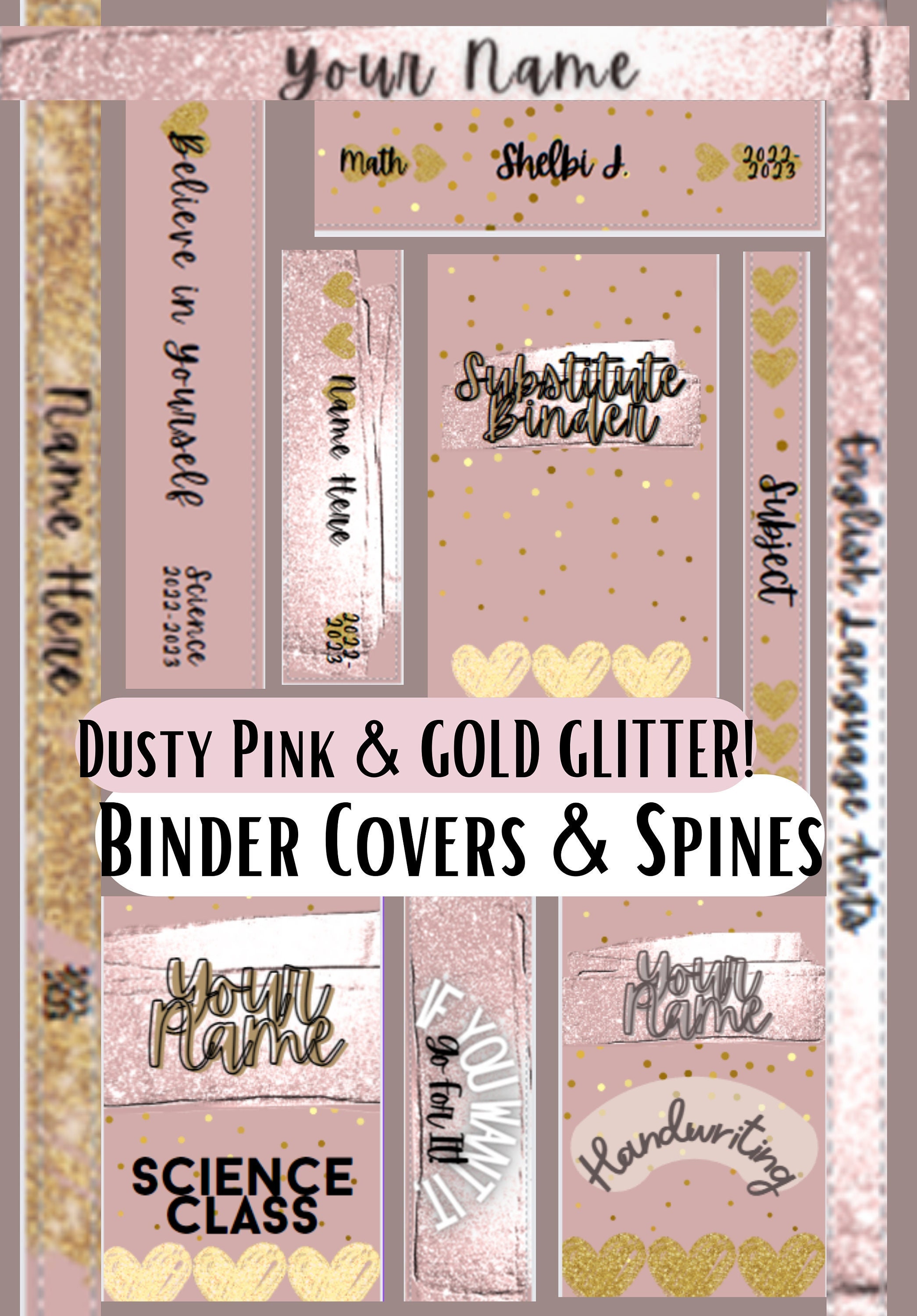 Paper Junkie RNAB093SDBMB3 2 pack sparkly pink 3 ring binder with 2 inch  rings, glitter file folder pockets for office supplies, planner, portfolio,  350