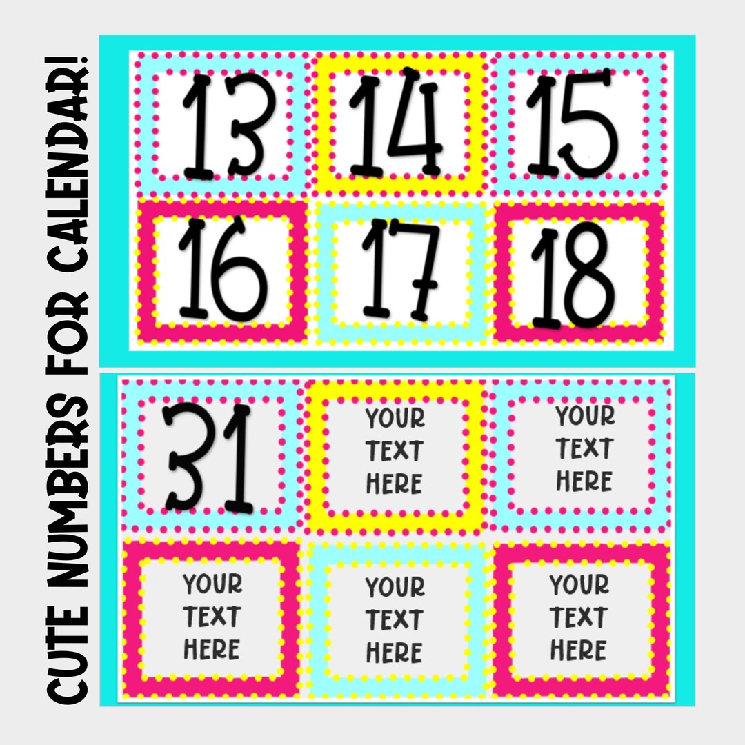 classroom-calendar-bright-colorful-calendar-set-for-all-classrooms-etsy