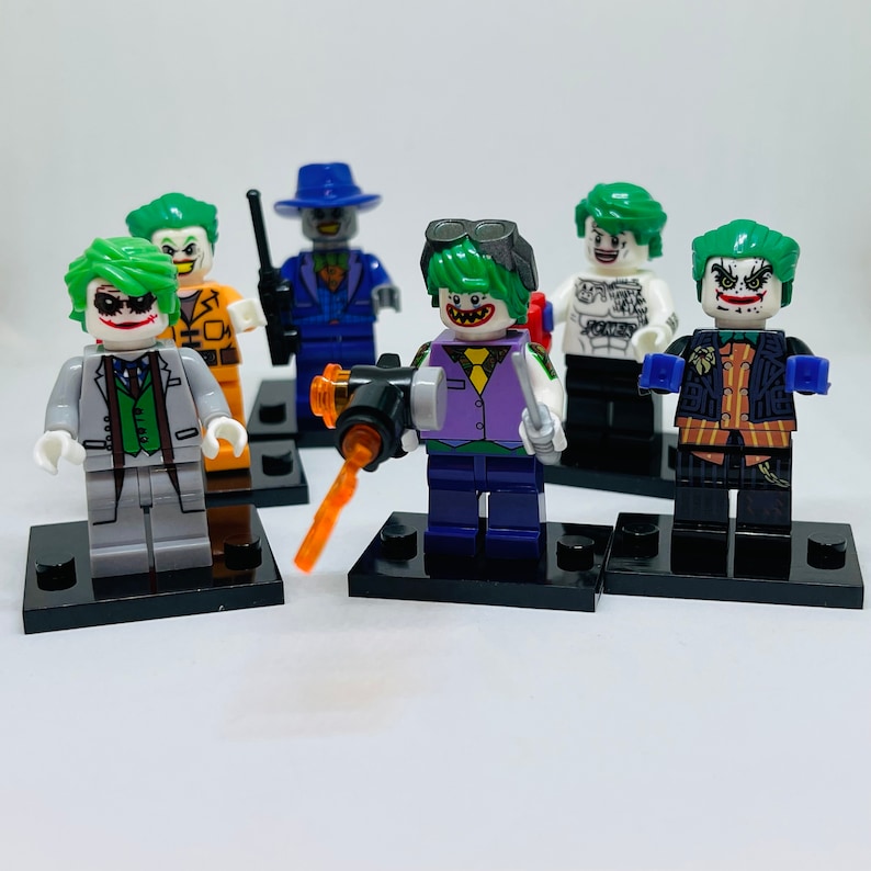 Joker Set Of 6 figures No3 Custom Lego Compatible Minifigures Etsy