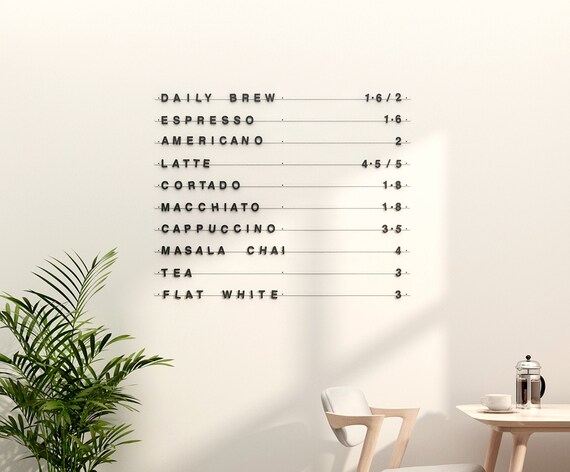 Magnet Letters Board Magnet Menu Board Cafe Menu Display Board