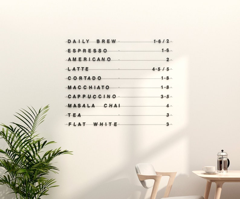 Letters Board Menu Board Cafe Menu Display Etsy