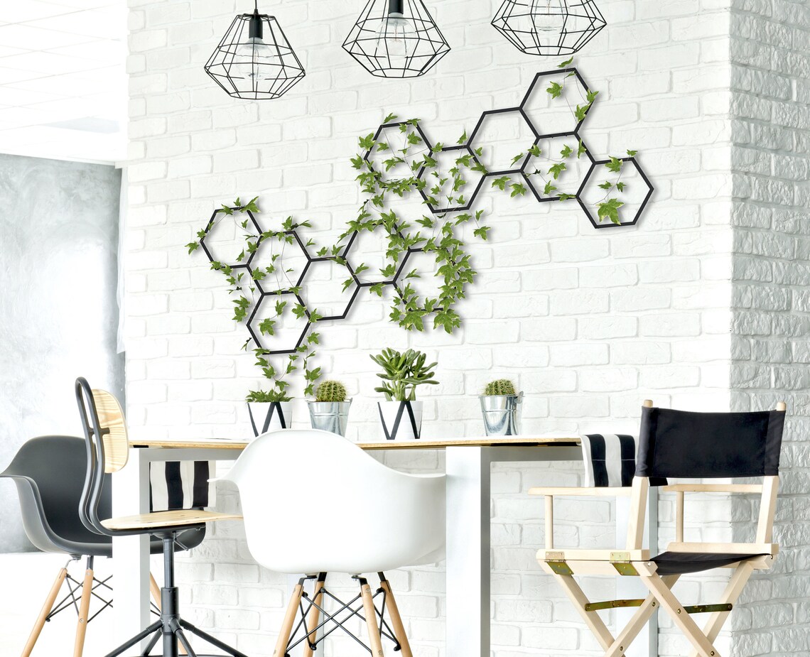 Wall Art Metal Trellis Minimalist Etsy