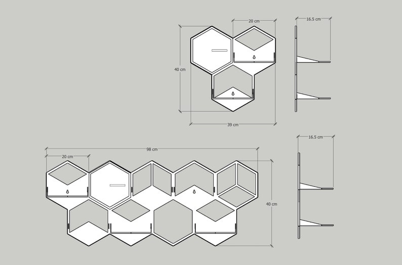 Hexagon wall planters set, Home plant decor inspirations, Ivy plant decor, Indoor plant trellis, Wall pot holder, Plant wall decoration image 8