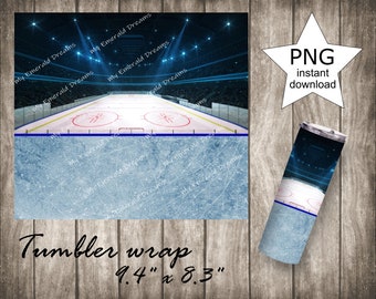 Hockey 20oz skinny tumble wrap / Descarga instantánea / Archivo digital / Archivo PNG / Regalo del entrenador / Regalo del jugador