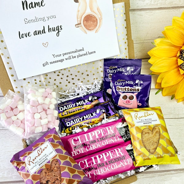 Get Well Soon, Hug in a Box, Letterbox Gift Afternoon Tea, Hamper Gift, Thank you, Thinking of you, Cadbury Chocolate Gifts