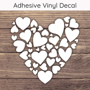 Hearts Decal - Multiple Sizes - Car Decal, Bumper Sticker, Laptop Sticker, Water Bottle Sticker