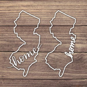 New Jersey Home State Decal - Multiple Sizes - Car Decal, Bumper Sticker, Laptop Sticker, Water Bottle Sticker