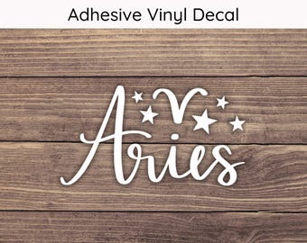 Aries Zodiac Sign Decal Design 2, Astrology Vinyl Decals, Horoscope Bumper Sticker, March April Birth Stickers, Aries Decal, Aries Sticker
