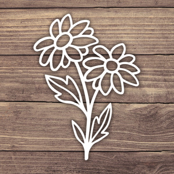 Daisy Flower Decal, Daisy Decal, Daisy Sticker, April Birth Month Flower Decal, April Decal, April Flower Sticker, Floral Decal