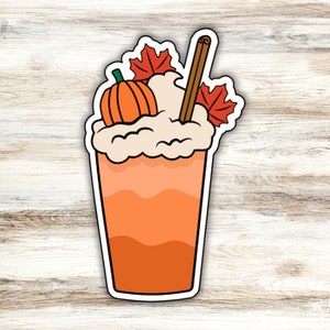 Fall Coffee Sticker Design 7, Pumpkin Spice Latte Sticker, PSL Sticker, Fall Vibes Sticker, Autumn Harvest Sticker, Iced Coffee Sticker