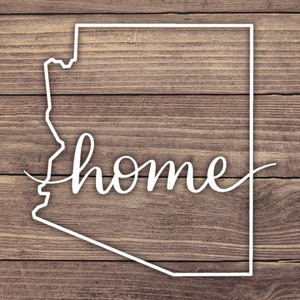 Arizona Home State Decal Design 1 , Arizona Decal, Arizona Sticker, AZ Vinyl Decals, Arizona Bumper Sticker, Arizona Home Decal