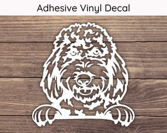 Goldendoodle Peeking Decal, Goldendoodle Decal, Goldendoodle Sticker, Doodle Decal, Doodle Sticker, Dog Mom Decal, Dog Dad Decal, Dog Decal