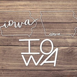 Iowa State Decal - Multiple Sizes - Car Decal, Bumper Sticker, Laptop Sticker, Water Bottle Sticker