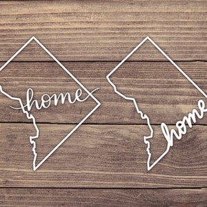 Washington D.C. Home Decal - Multiple Sizes - Car Decal, Bumper Sticker, Laptop Sticker, Water Bottle Sticker
